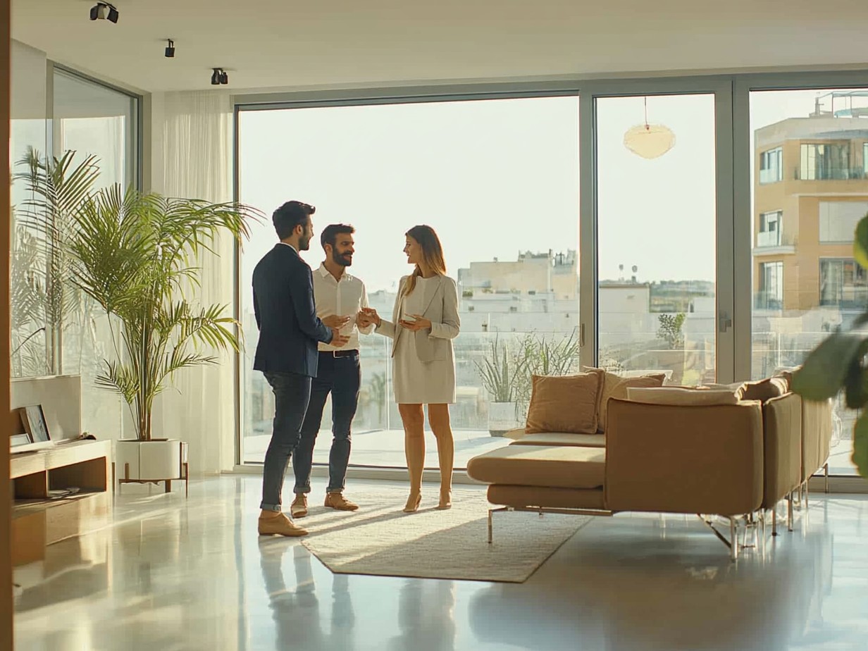 Pareja vendiendo su inmueble en Girona.