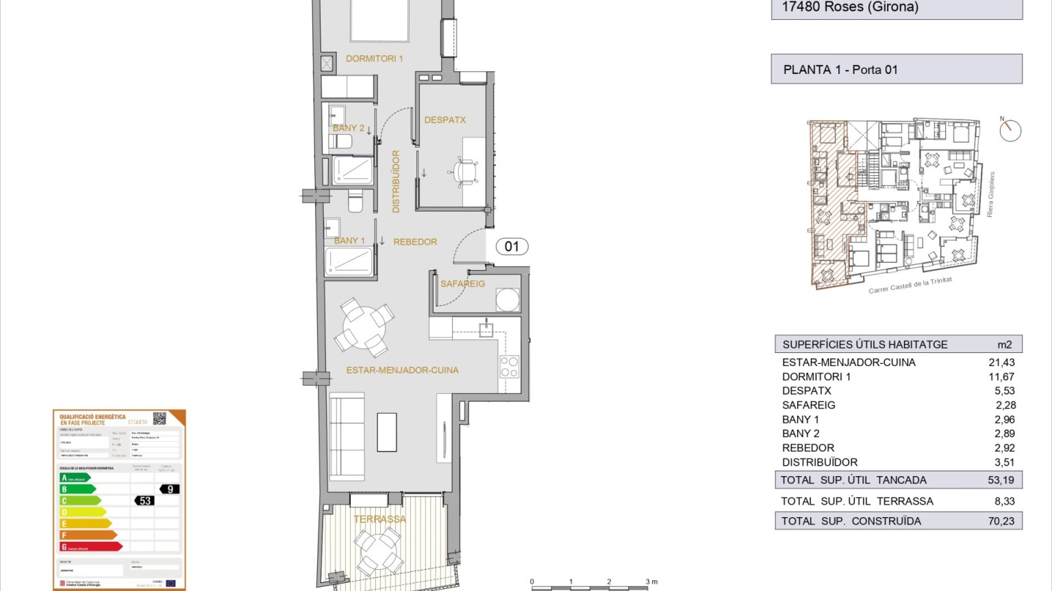 APARTAMENTO DE UN DORMITORIO A 1 MINUTO DE LA PLAYA ROSES 