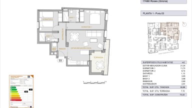 APARTAMENTO DE 2 DORMITORIOS A 1 MINUTO DE LA PLAYA DE ROSES.