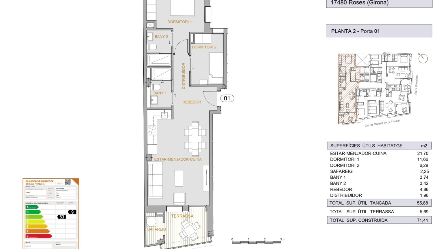 APARTAMENTO DE DOS DORMITORIOS A 1 MINUTO DE LA PLAYA DE ROSES 