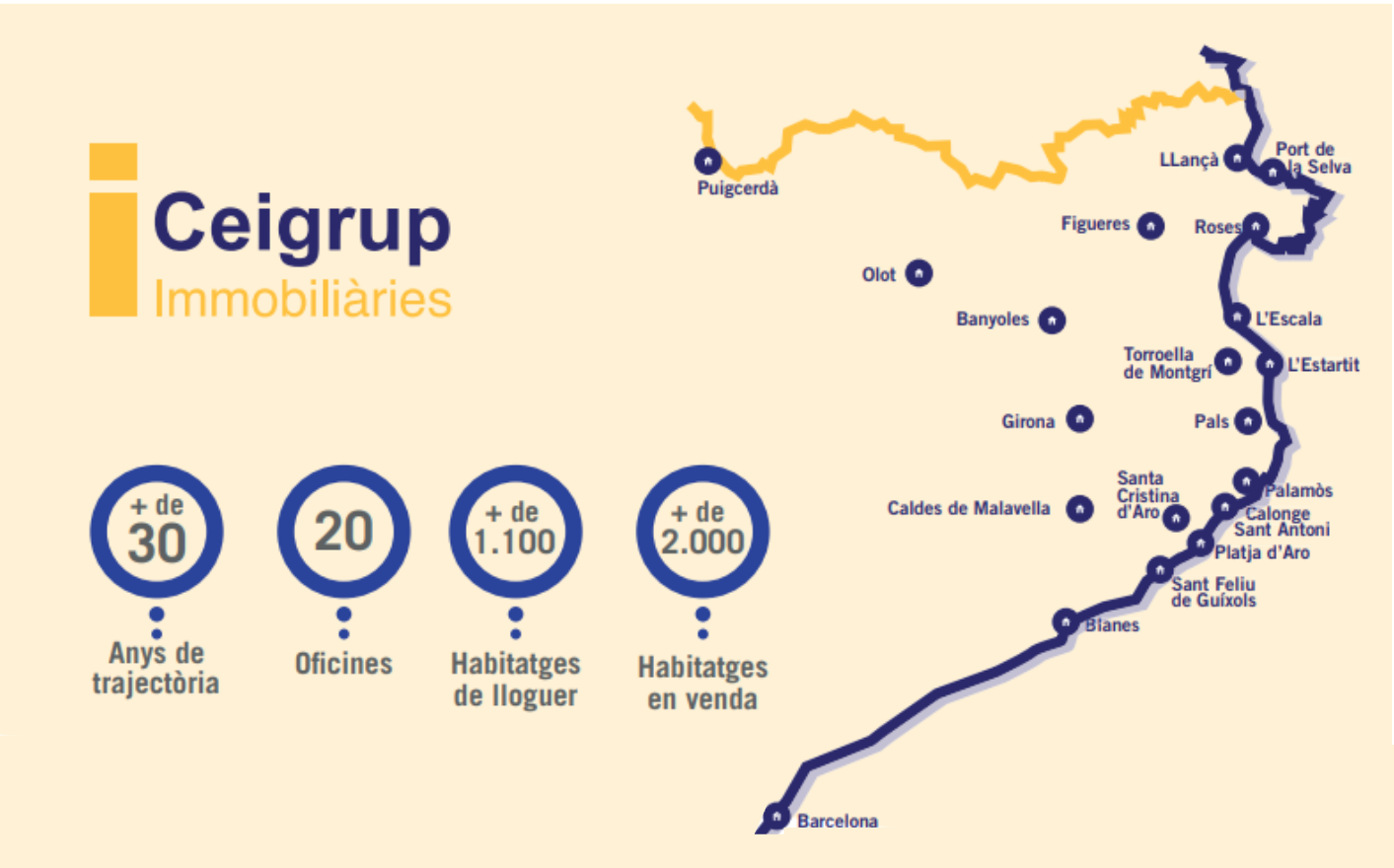 Mapa de les oficines de Finques Company