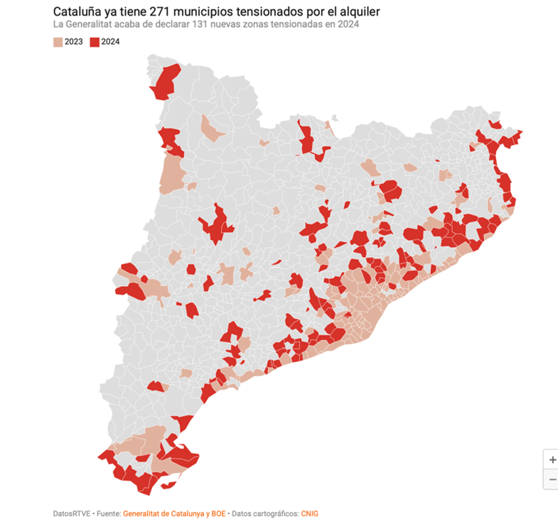 Mapa zonzas tensionadas Catalunya